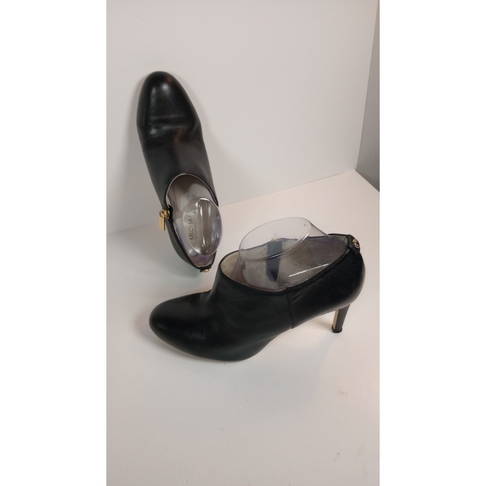 Michael Kors Sammy Black Leather Stiletto Ankle Boot 9M Almond Toe Ankle Bootie